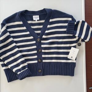 NWT Willow&Wind Navy and White Striped Cotton Cardigan
